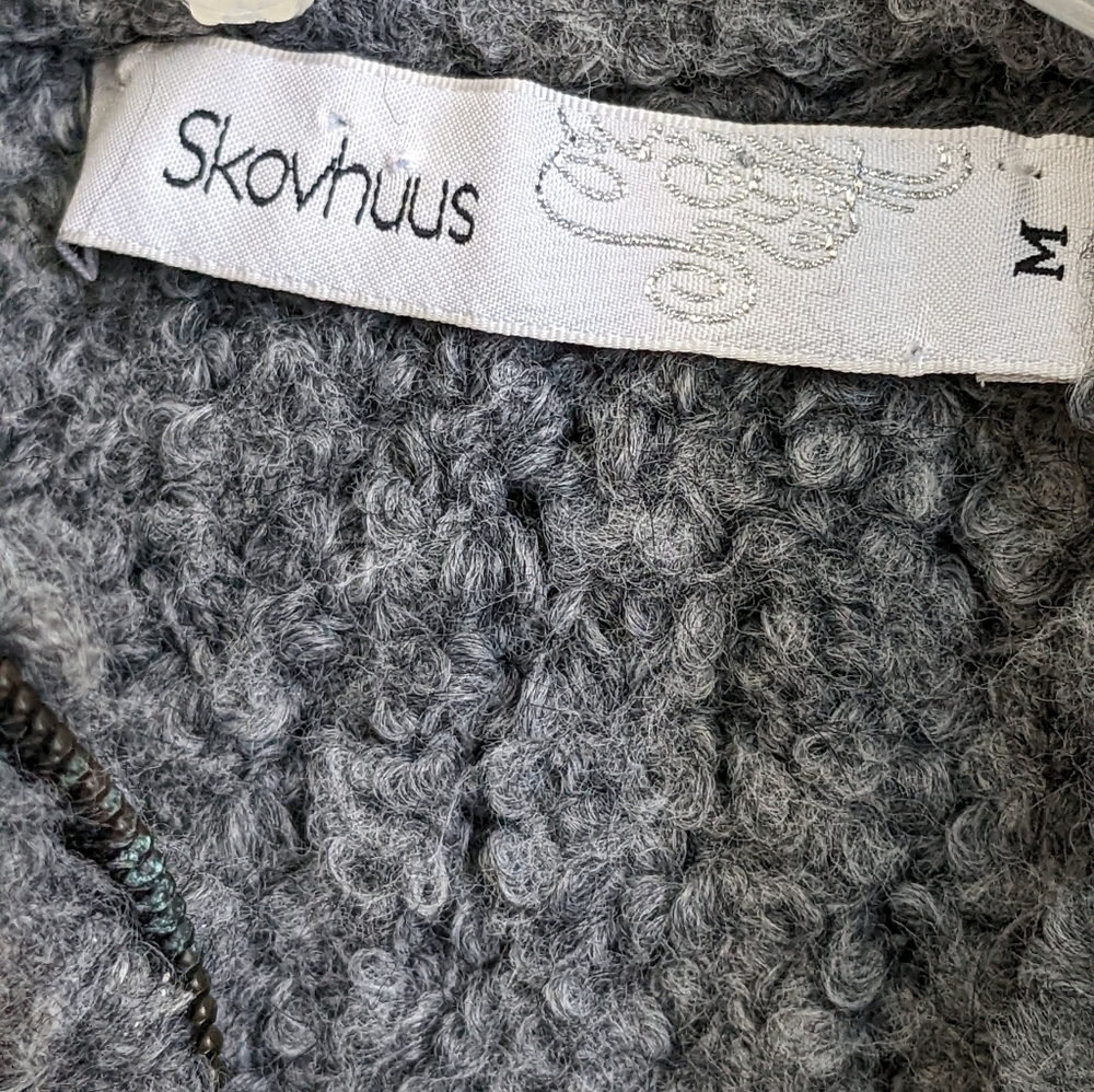 SKOVHUUS Gray Wool Alpaca Blend chunky knit sweater Italy Medium - Picture 3 of 6